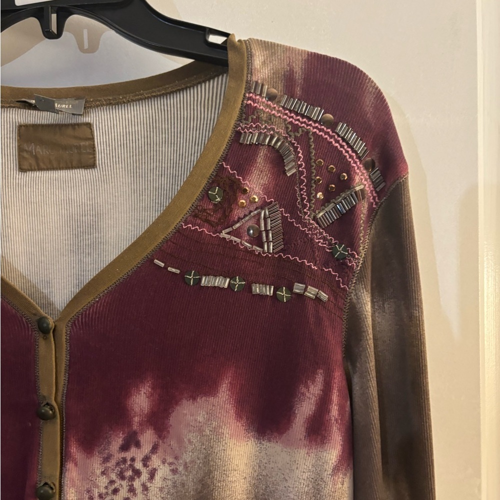 Marc Aurel Tie-Dye Long Sleeve Top sz 42/ XL - Picture 2 of 6